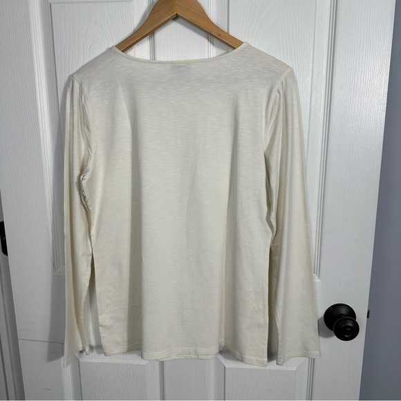 Talbots off-white long sleeved tee, size M. Embellished. Cotton blend. - Picture 6 of 8